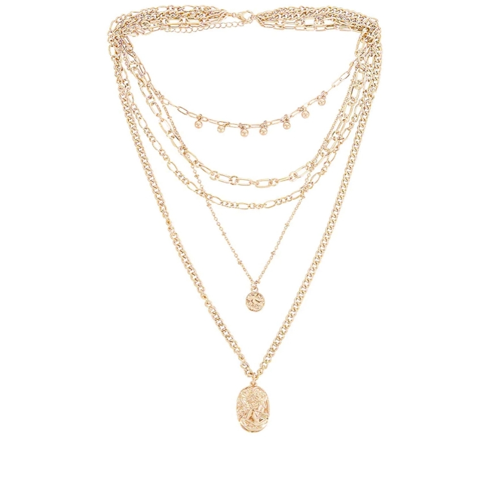 AMBER SCEATS NWT Layered Coin Necklace In Gold‎